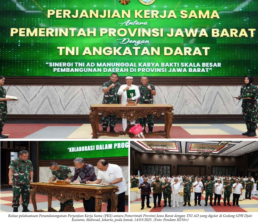 Pangdam III/Slw Hadiri Penandatanganan PKS Pemprov Jabar dengan TNI AD