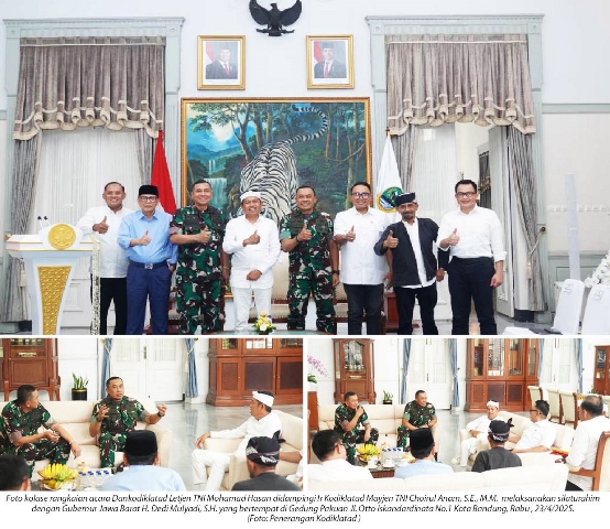 Dankodiklat Letjen TNI Mohamad Hasan Silaturahim dengan Gubernur Jabar H. Dedi Mulyadi:  Membangun Sinergi dan Kerjasama