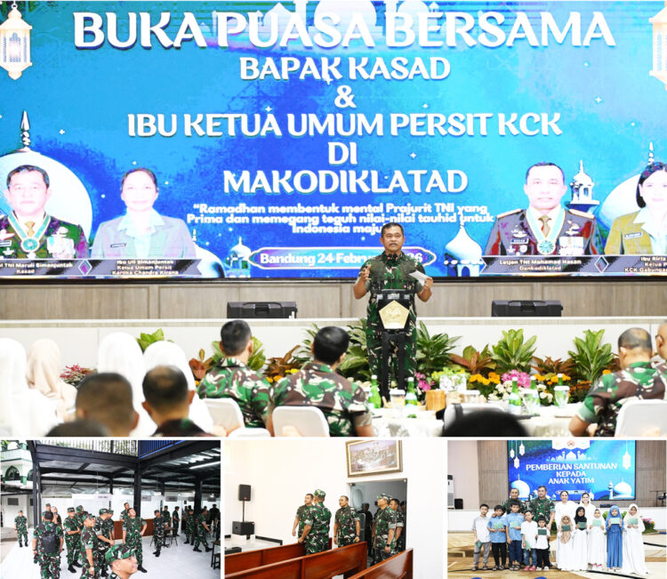 Perkuat Nilai Spiritual dan Kebersamaan di Bulan Suci, Kasad Jenderal TNI Maruli Simanjuntak Buka Puasa Bersama Keluarga Besar Kodiklatad