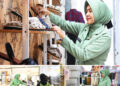 Tak Mau Kalah Saing, UMKM TRIBLEEFOOTWEAR Percantik Stand untuk Bazar Persit