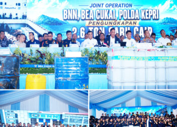 Tim Gabungan Gagalkan Penyelundupan 2,6 Ton Metamfetamin Cair Senilai Rp8,5 Triliun di Perairan Karimun